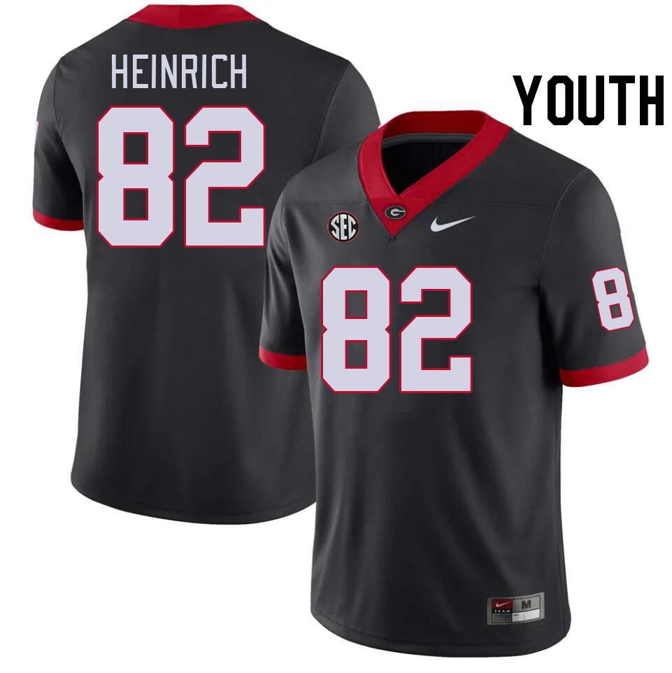 Youth #82 Colton Heinrich Georgia Bulldogs College Football Jerseys Stitched-Black